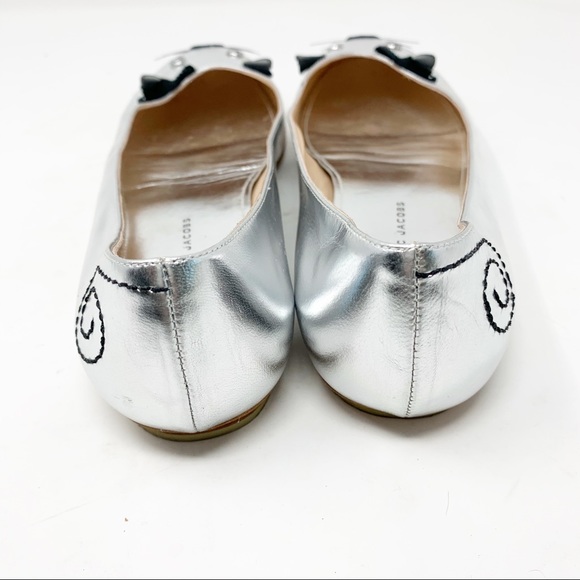 MARC BY MARC JACOBS ICONIC MOUSE FLATS Silver - Picture 5 of 8